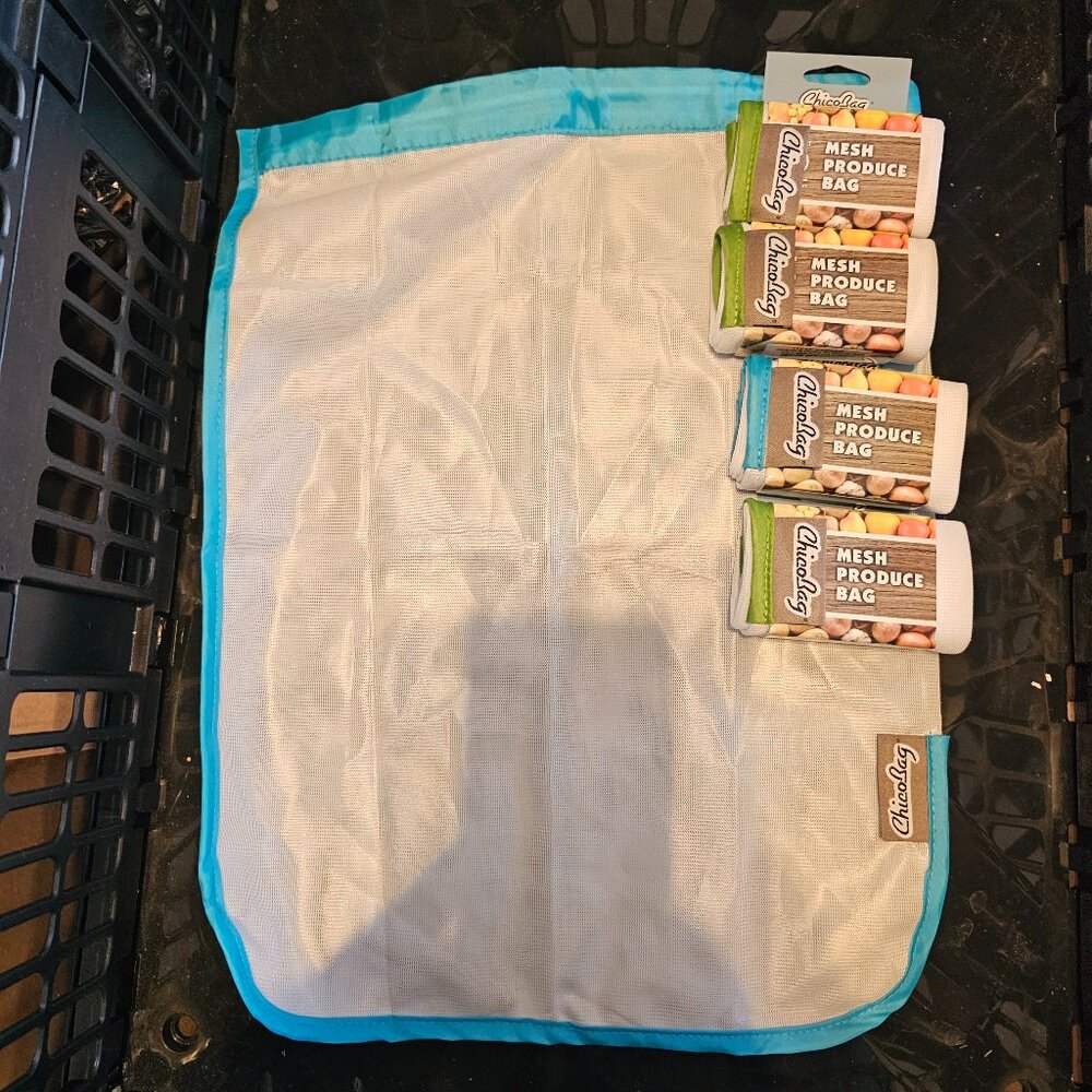 ChicoBag Reusable Produce Bag w/Drawstring Closure & Breathable Mesh - Set of 5